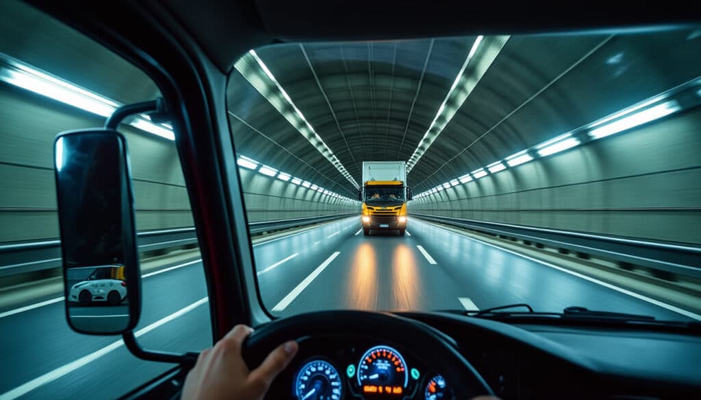 Camion dans le tunnel sous la Manche : transport rapide et sécurisé