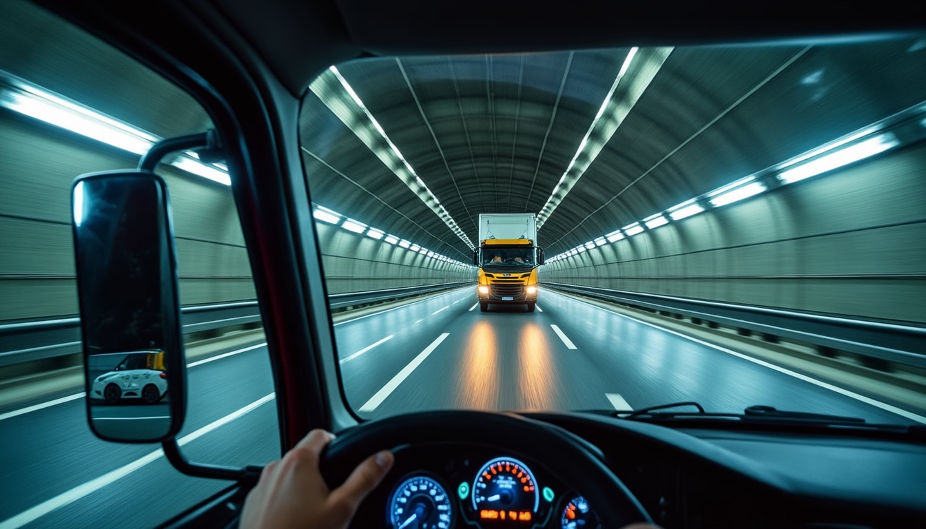 Camion dans le tunnel sous la Manche : transport rapide et sécurisé